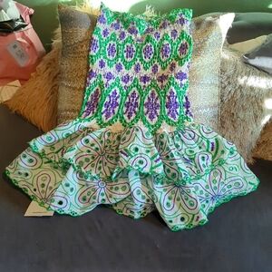 Rosemary Green ruffle sleeveless dress